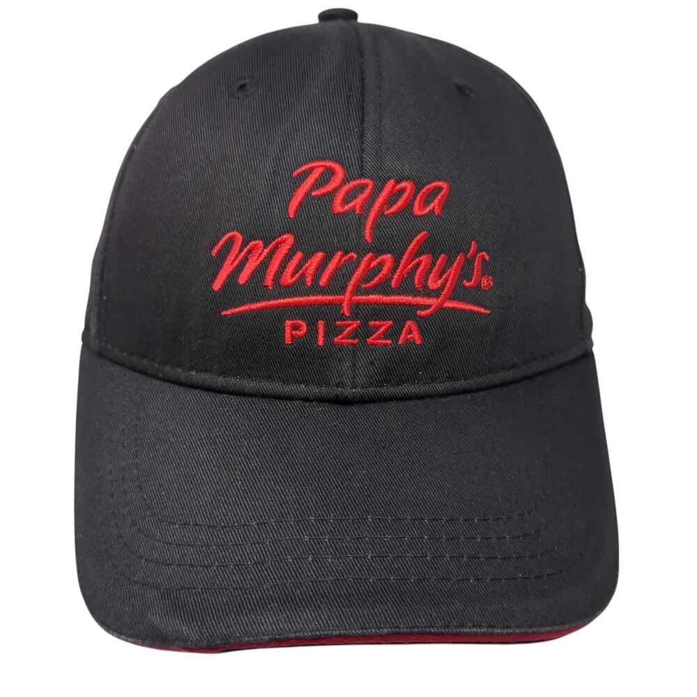 Papa Murphy's Pizza Strapback Baseball Cap Black One Size Adjustable Crest